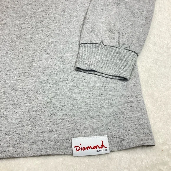 Diamond Supply Co. Women’s Medium  ’Diamond Life’ Gray Long Sleeve Tee Shirt - Picture 4 of 9